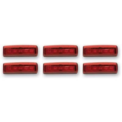 Pacer Performance LED Individual Lights 20-706 Lights, LED, Red, 2.250 in x 0.437 in. x 0.750 in., Set of 6