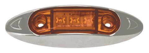 Pacer Performance LED Individual Lights 20-622 Auxiliary Light, Marker, Amber Lens, Clear Bulb, Oval, 3.938 in. Length, 1.313 in. Width, 0.75 in. Height