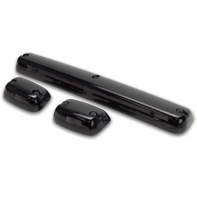 Pacer Performance Hi-Five Cab Lights 20-265S Roof Lights, Chevy/GMC, Smoke Lens, Amber LED Bulbs, Set of 3