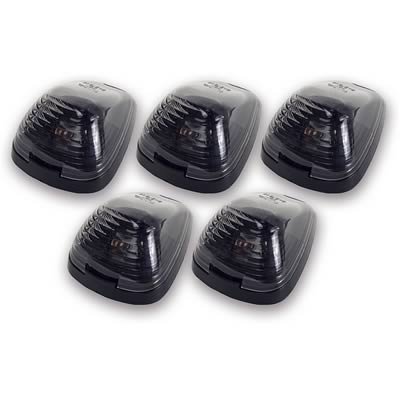 Pacer Performance Hi-Five Cab Lights 20-236S Roof Lights, Ford, F-Series Super Duty, Smoke Lens, Amber LED Bulbs, Set of 5