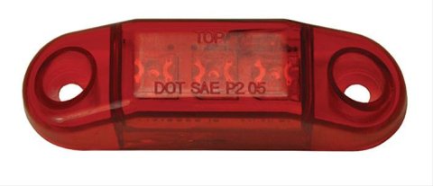 Pacer Performance LED Individual Lights 20-601 Auxiliary Light, Marker, Red Lens, Clear Bulb, 2.563 in. Length, 0.75 in. Width, 0.625 in. Height, Each