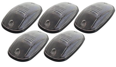 Pacer Performance Hi-Five Cab Lights 20-247C Roof Lights, Dodge, Clear Lens, Amber LED Bulbs, Set of 5