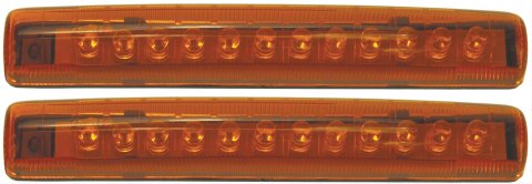 Pacer Performance LED Individual Lights 20-705 Auxiliary Light, Marker, Amber Lens, Clear Bulb, 4.625 in. Length, 0.438 in. Width, 0.750 in. Height