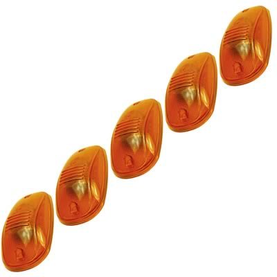 Pacer Performance Hi-Five Cab Lights 20-246 Roof Lights, Dodge, Amber Lens, Amber Bulbs, Set of 5