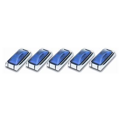 Pacer Performance Dualie-Style Tailgate Lights 20-315 Lights, Blue Lens, Chrome Housing, 2.75 in.x 1.5 in., Set of 5