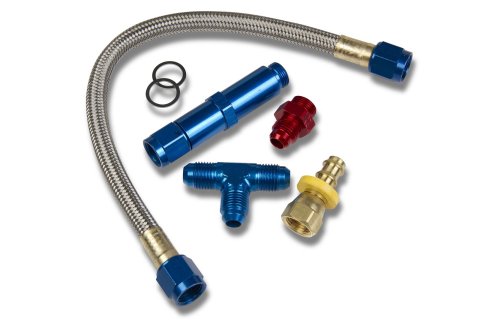 Demon Carburetion Carburetor Inlet Kits 140020 Fuel Line, Braided Stainless Steel, Aluminum, Series, -6 AN Inlet, Kit