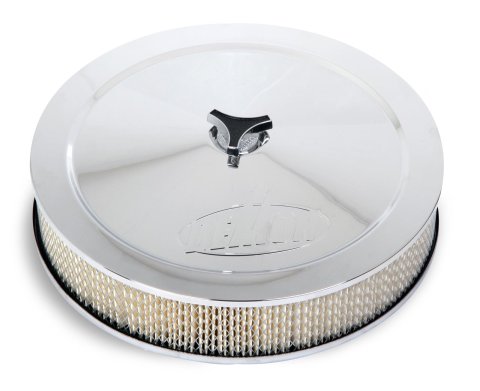 Demon Carburetion Air Cleaners 786004 Cleaner, 0.5 in. Dropped Base, Round, Chrome Steel Top, Logo, 14 in Diameter, Filter, Wing Nut, Each