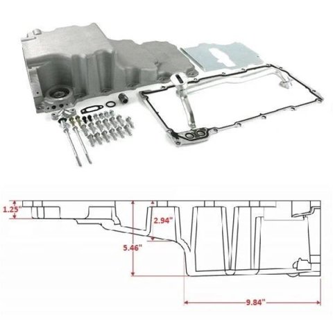 BluePrint Engines Oil Pans BPP81073 Pan LS Pan Swap Kit, Low Profile Pan Kit for HotRod / Muscle Car Engine Swap