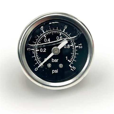 BluePrint Engines Liquid Filled Fuel Pressure Gauges BPP15632 Gauge, Pressure, 0-15 psi, 1/8 in. NPT Thread, Filled, 1.500 in. Diameter, Each