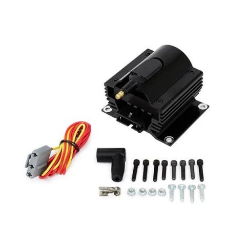 BluePrint Engines External E-Core Ignition Coils BPP8252BK Coils, External, E-Core, Square, Epoxy, Black, Male/HEI, 50,000V, 8,000 ohms, 3.5 in. Long, 4.5 in. Wide, 3.25 in. Tall, Universal, Each