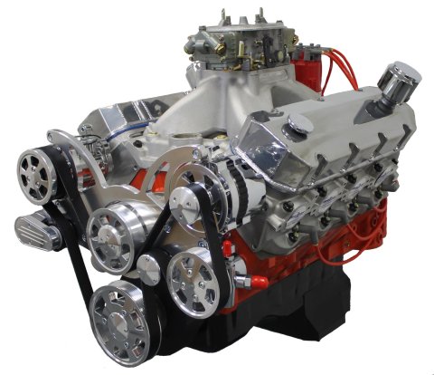 BluePrint Engines Pro Series Chevy 572 C.I.D. 745 HP Fully Dressed Long Block Crate PS5720CTCK Engine BBC dressed W/ Polished Pulley Kit