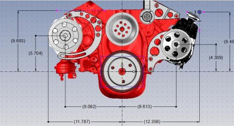 BluePrint Engines Accessory Drive Systems BPP350FDPS3 Pulley Kit, Serpentine, Dual Belt, Aluminum, Polished, Saginaw, Power Steering Pump, Alternator, Water Pump, Chevrolet, Small Block, Kit