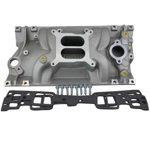 BluePrint Engines Dual Plane Vortec Intake Manifolds BPP350VINT Manifolds, Plane, Aluminum, Natural Finish, Standard Deck, Square Bore, Gaskets, Hardware, Chevy, Small Block, Vortec, Each