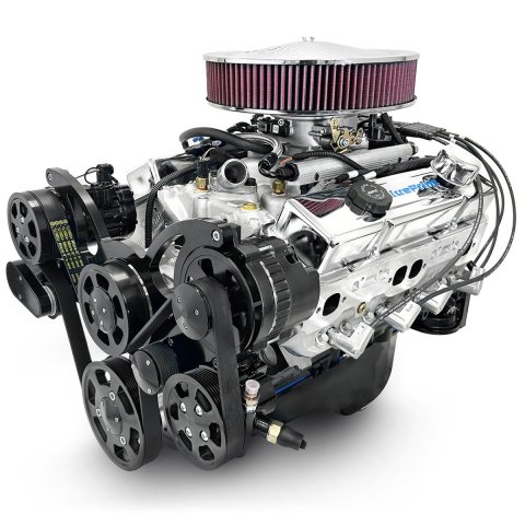 BluePrint Engines GM 400 C.I.D. 500 HP Deluxe Dressed MPFI Long Block Crate BP4002MPFIKB Longblock w/ Small Compatible C.I. Dressed, Multi-point Fuel Injected, with Black Pulley Kit