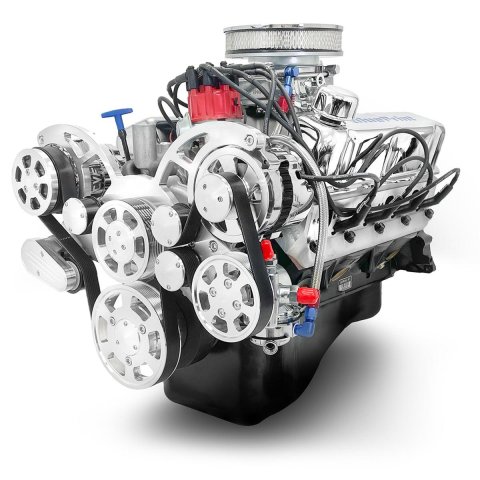 BluePrint Engines Ford 347 C.I.D. 415 HP Dressed Stroker Long Block Crate BP3479CTCK Engine, Block, Assembled, Aluminum Heads, 4-bolt Mains, 670 cfm Carb, Ford, 5.0L Windsor, Each