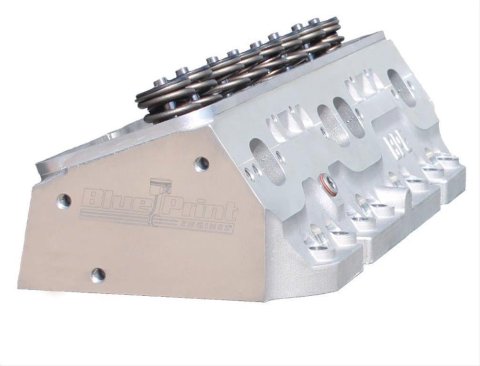 BluePrint Engines Muscle Series Cylinder Heads H8002K Heads, Aluminum, 195cc Intake Runner, Straight Plug, 2.020/1.600 in. Valves, 3/8 in. Rocker Arm Studs, Chevy, Small Block, Pair
