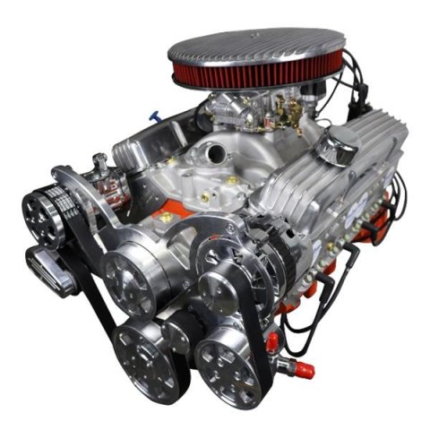 BluePrint Engines Low Profile GM 383 C.I.D. 436 HP Dressed Long Block Crate BP38318CTCKV Engines, c.i. small block style drop in ready engine - dressed longblock w/ carb. 30 month / 50,000 warranty & Dyno