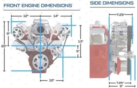 BluePrint Engines Accessory Drive Systems BPPLSFDACPS Pulley Kit, Serpentine, Aluminum, Polished, Type 2, Power Steering Pump, Alternator, Air Conditioning, Water Pump, Chevrolet, LS, Kit