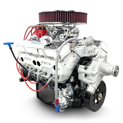 BluePrint Engines GM 383 C.I.D. 436 HP Dressed Stroker Long Block Crate BP38318CTC1D Engine, Dressed, Block, Stroker, HP, 443 TQ, New Block, Aluminum Heads, 750 cfm Carburetor, Chevy, Small Block, Each