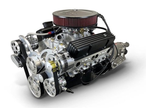 BluePrint Builder Series 400/500HP Standard Edition Carbureted Crate Engine/700R4 Trans Combos B400K700 400 c.i. Series, Carbureted, 700R4 Automatic Transmission w/Polished Pulley Kit. Incl. 30 month/50,000 warranty & Dyno