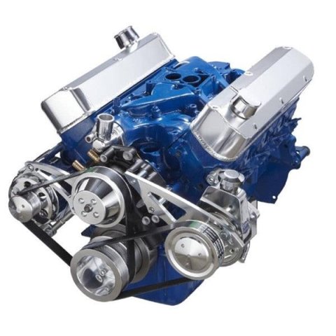 BluePrint Engines Accessory Drive Systems BPP351FDPS3 SBF 351W FRONT ACCESSORY DRIVE, DUAL-BELT QUICK SERPENTINE W/ ALT, PS, WP, BRACKETS, BOLTS