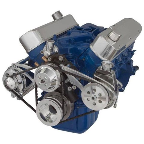 BluePrint Engines Accessory Drive Systems BPP351FDPS2 SBF 351W FRONT ACCESSORY DRIVE, V-BELT W/ ALT, PS, WP, BRACKETS, BOLTS
