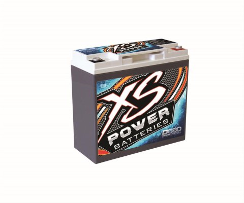 XS Power AGM Batteries D680 Battery, AGM, Deep Cycle/Starting, 12 V, 370 Cranking Amps at 32 Degrees F, Top Terminals, Each