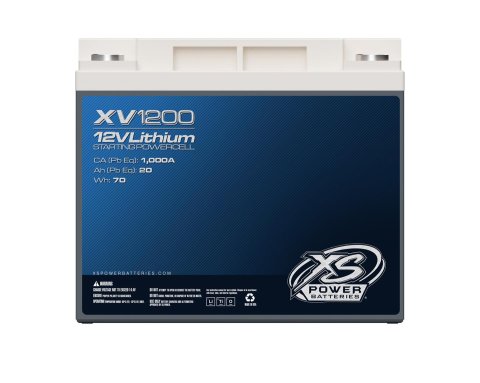 XS Power XV Automotive Series Lithium Batteries XV1200 Battery, Automotive, Lithium, 12 Volt, 1,500 Watts, 1,335 Max Amps, 70 Energy Watts, 7.79 in. L, 6.69 in. H, 6.54 in. W, 5.37 lbs., Each