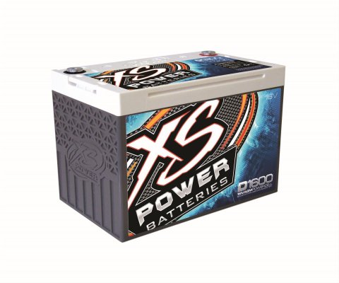 XS Power AGM Batteries D1600 Battery, 16 V, AGM, 775 Cranking Amps at 32 Degrees F, Top Terminal, 10.24 in. Length, 6.4 in. Width, 7.2 in. Height, Each