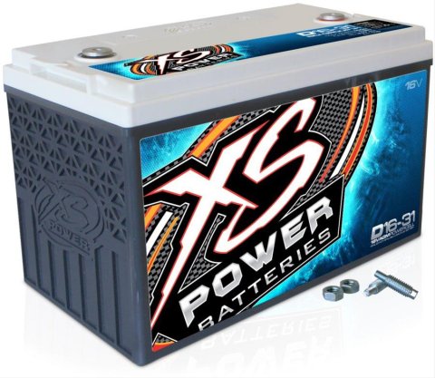 XS Power AGM Batteries D16-31 Battery, 16 V, AGM, 1,130 Cranking Amps, Top Post, 12.99 in. Length, 6.81 in. Width, 8.43 in. Height, Each