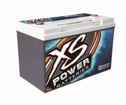 XS Power AGM Batteries D3100 Battery, 12 V, AGM, 1,564 Cranking Amps at 32 Degrees F, Top Post, 13.03 in. Length, 6.77 in. Width, 8.43 in. Height, Each
