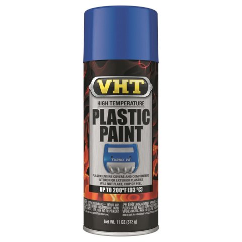 VHT High Temperature Plastic Paint 11 Oz. Gloss Blue SP822 Paint, Temp Plastic, Acrylic Enamel, Gloss, Blue, oz. Aerosol Spray Can, Each