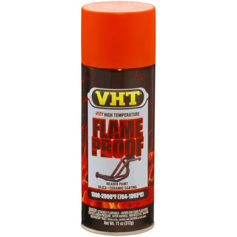 VHT FlameProof Coating 11 Oz. Flat Orange SP114 Paint, Flameproof Coating, High-Temperature, Flat, Orange, oz., Aerosol Spray Can, Each