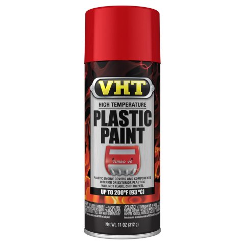 VHT High Temperature Plastic Paint 11 Oz. Gloss Red SP821 Paint, Temp Plastic, Acrylic Enamel, Gloss, Red, oz., Aerosol Spray Can, Each