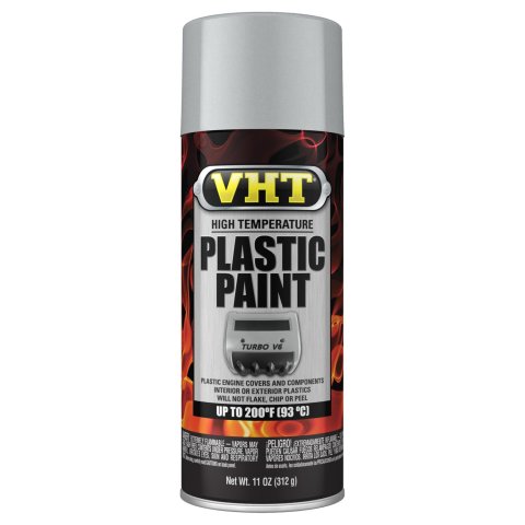 VHT High Temperature Plastic Paint 11 Oz. Gloss Gray/Silver SP824 Paint, Temp Plastic, Acrylic Enamel, Gloss, Silver/Gray, oz., Aerosol Spray Can, Each