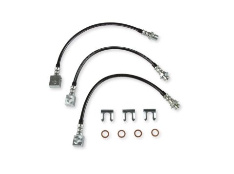 REKUDO JL8 Brake Hoses RK402-2 Hoses, Rear, Use with Rekudo Rear Disc Brakes, Rubber, Includes Clips and Washers, Chevy, Pontiac, Set of 3
