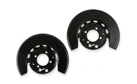 REKUDO Disc Brake Dust Shields for 1967-1981 CAMARO, FIREBIRD - RK400-16 Shields, Rear, Steel, Black EDP, For Use with Rekudo Rear System, Chevy, Pontiac, Pair