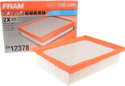 Fram Extra Guard Air Filters CA12378 Filter Element, Guard, Panel, Paper, Orange/White, Toyota, Lexus, Each