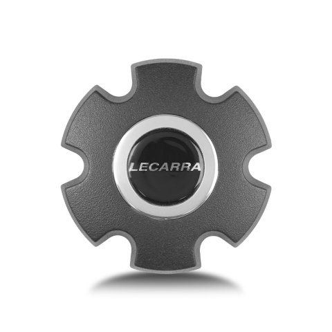 Lecarra Horn Buttons 3642 Button, Billet Aluminum, Single Contact, Logo, Black, for TransAm Wheels, Each