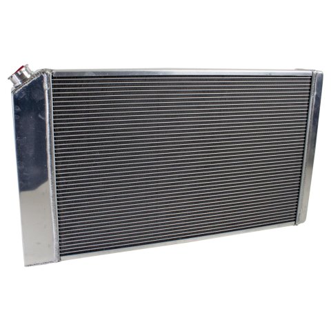 Griffin Performance Fit Radiator Combos CU-70013-LS and Fan, Aluminum, Crossflow, 2-Row, Dual Fan, Chevy, GMC, Kit