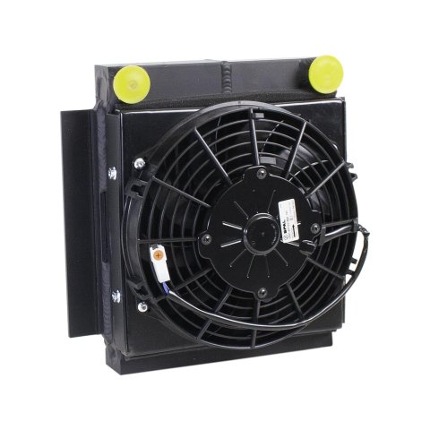 Griffin Universal Fluid Coolers CXU-00002 Cooler, Tube and Fin, Aluminum, 1/2 in. NPT Female Threads, Fan, 800 cfm, 9 in. Diameter, Each