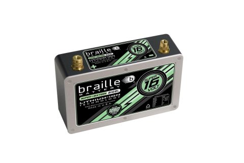 Braille Battery No-Weight Standard Batteries B168L Battery, Standard, AGM, 16 V, Starting, 2,325 Pulse Cranking Amps, Top Terminals, Each