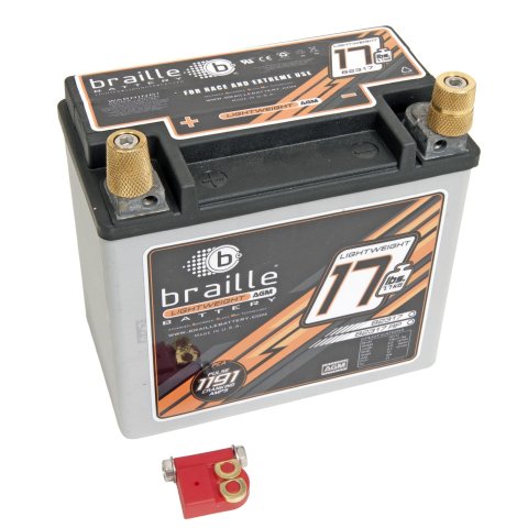 Braille Battery No-Weight Standard Batteries B2317 Battery, AGM, 12 V, Starting, 475 Cold Cranking Amps, Left Side Positive, Each