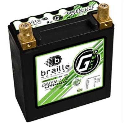 Braille Battery Green Lite Lithium Batteries G20 Battery, Lithium, Starting, BCI 20L, 12 V, 697 Pulse Cranking Amps, Top Terminals, Lithium-ion, Each
