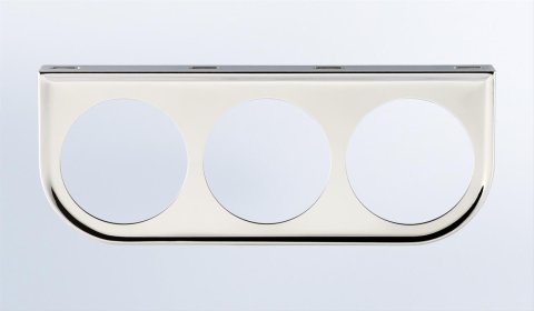 VDO Gauge Mounting Panels 240-036 Panel, Steel, Chrome, Under-Dash, Three 2 1/16 in. Hole, Universal, Each