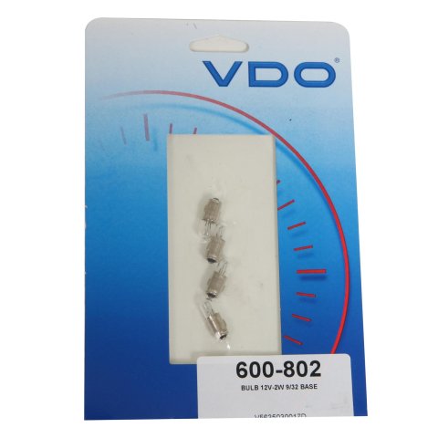 VDO Replacement Light Bulbs 600-802 Bulbs, Type A, 9/32 in., 12Volt 2Watt, 4/Pkg.