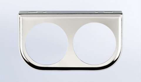 VDO Gauge Mounting Panels 240-035 Panel, Steel, Chrome, Under-Dash, Two 2 1/16 in. Hole, Universal, Each
