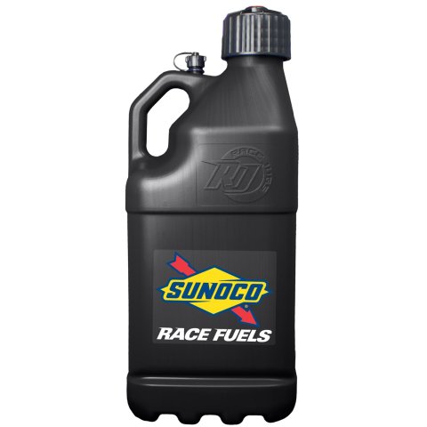 5 Gallons Sunoco Race Jug M7500BK Utility Jug, Gallons, Rectangular, Polyethlene, Black, Black Cap, Each