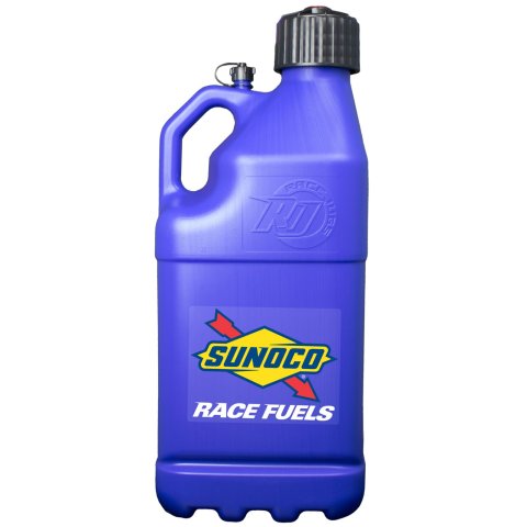 5 Gallons Sunoco Race Jug M7500BL Utility Jug, Gallons, Rectangular, Polyethlene, Blue, Black Cap, Each