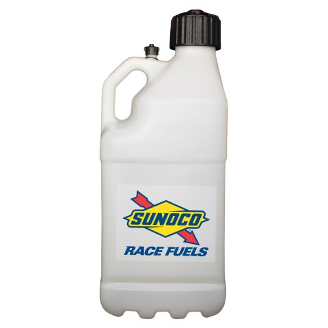 5 Gallons Sunoco Race Jug M7500CL Utility Jug, Gallons, Rectangular, Polyethlene, Clear, Black Cap, Each
